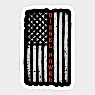 Diesel Power American Flag USA Sticker